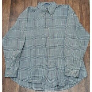 Mikael York Collection Mens L Plaid Button Down Shirt Vintage Long Sleeve Preppy